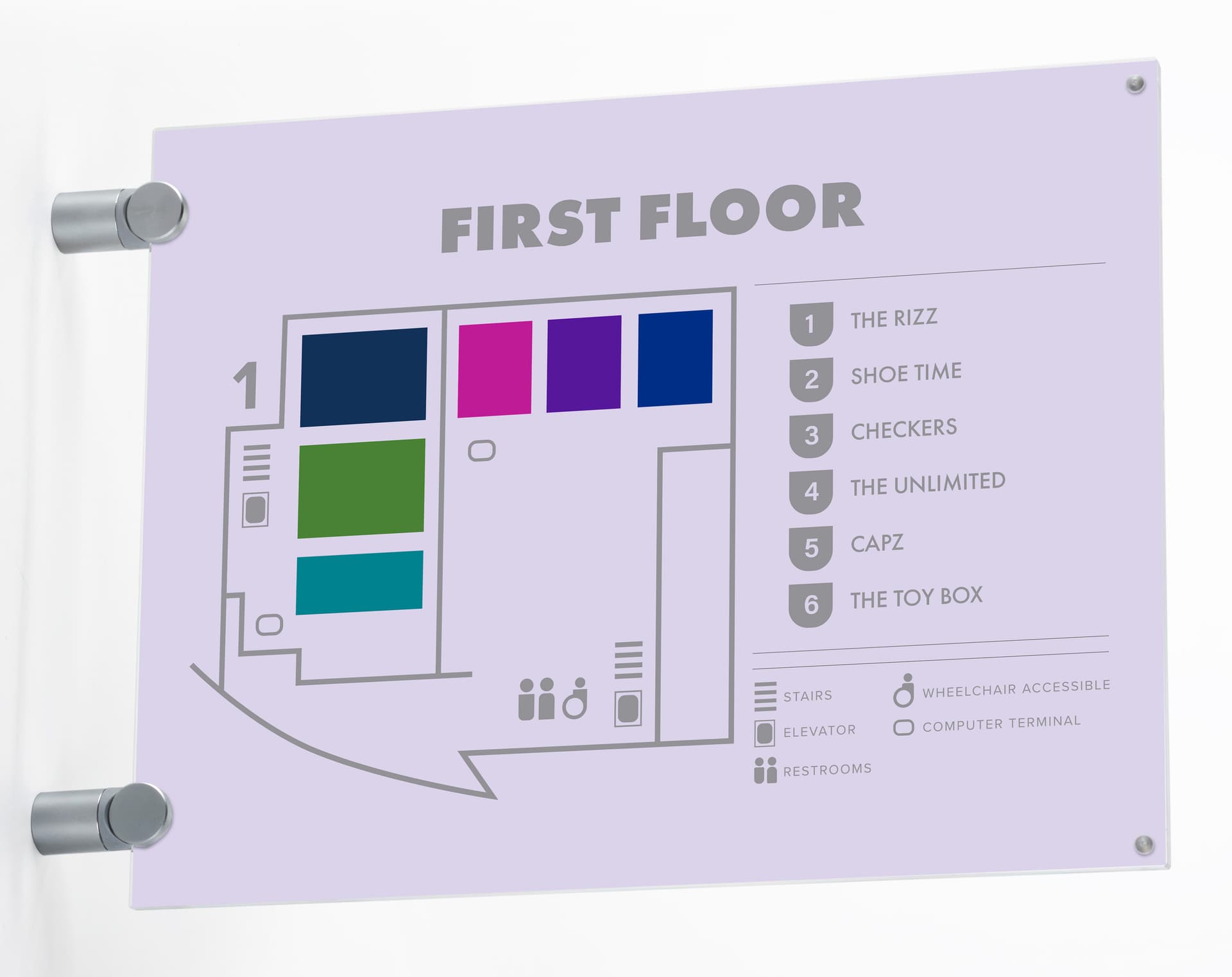 Corridor Sign Holder with Magnetic Closure