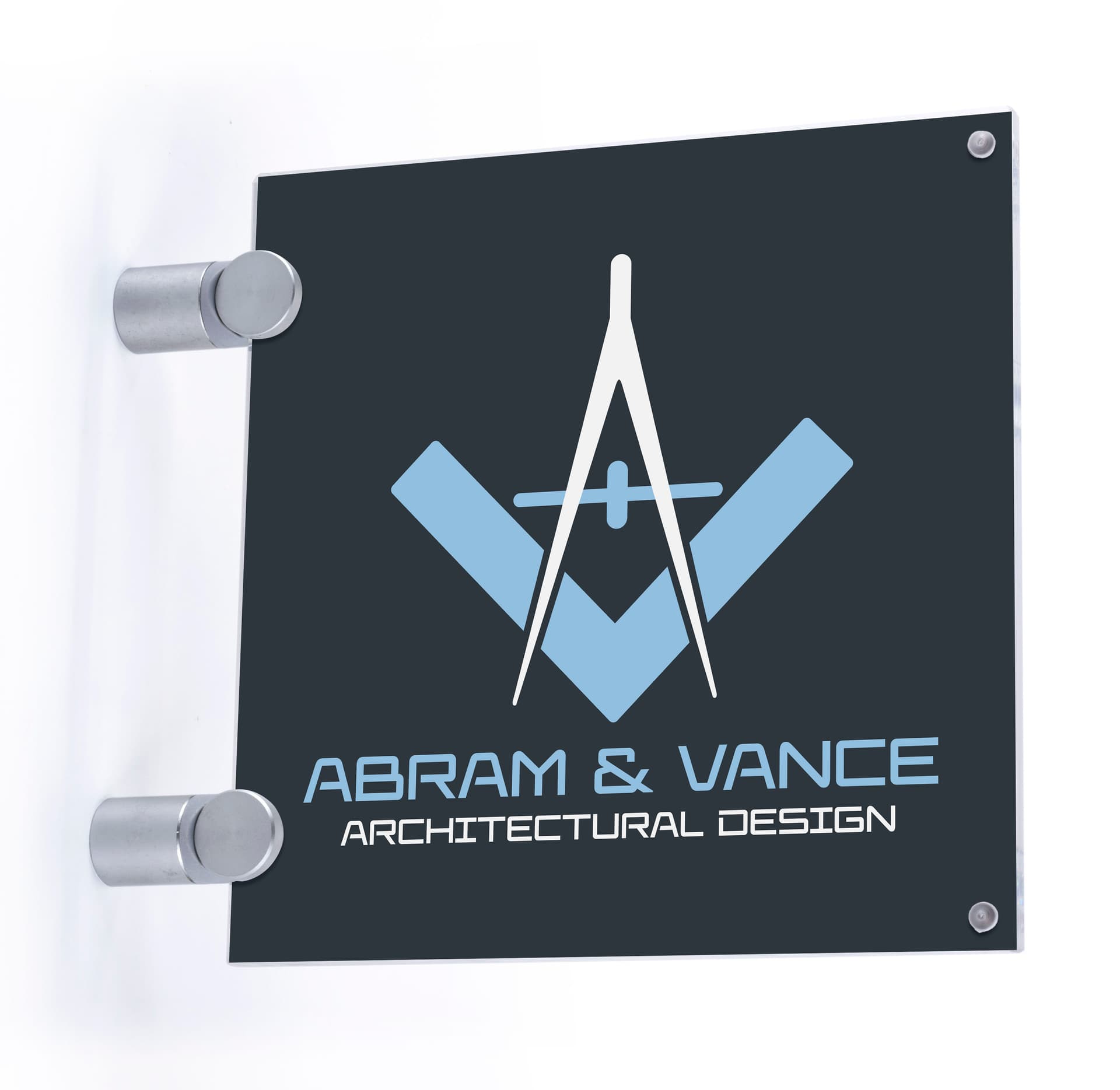 Office Wall Sign w/ Standoffs