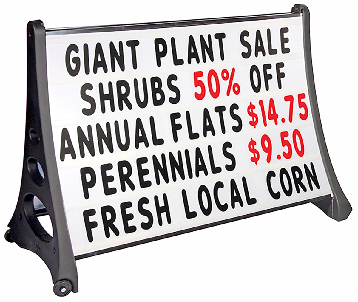 48 x 36 Tilt and Roll Sign Includes Letter Set