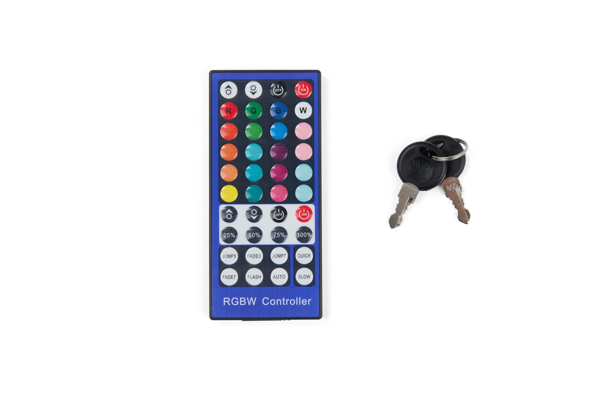 Wooden display showcase with remote control and keys
