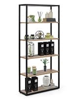 Rustic shelving unit with modern design
