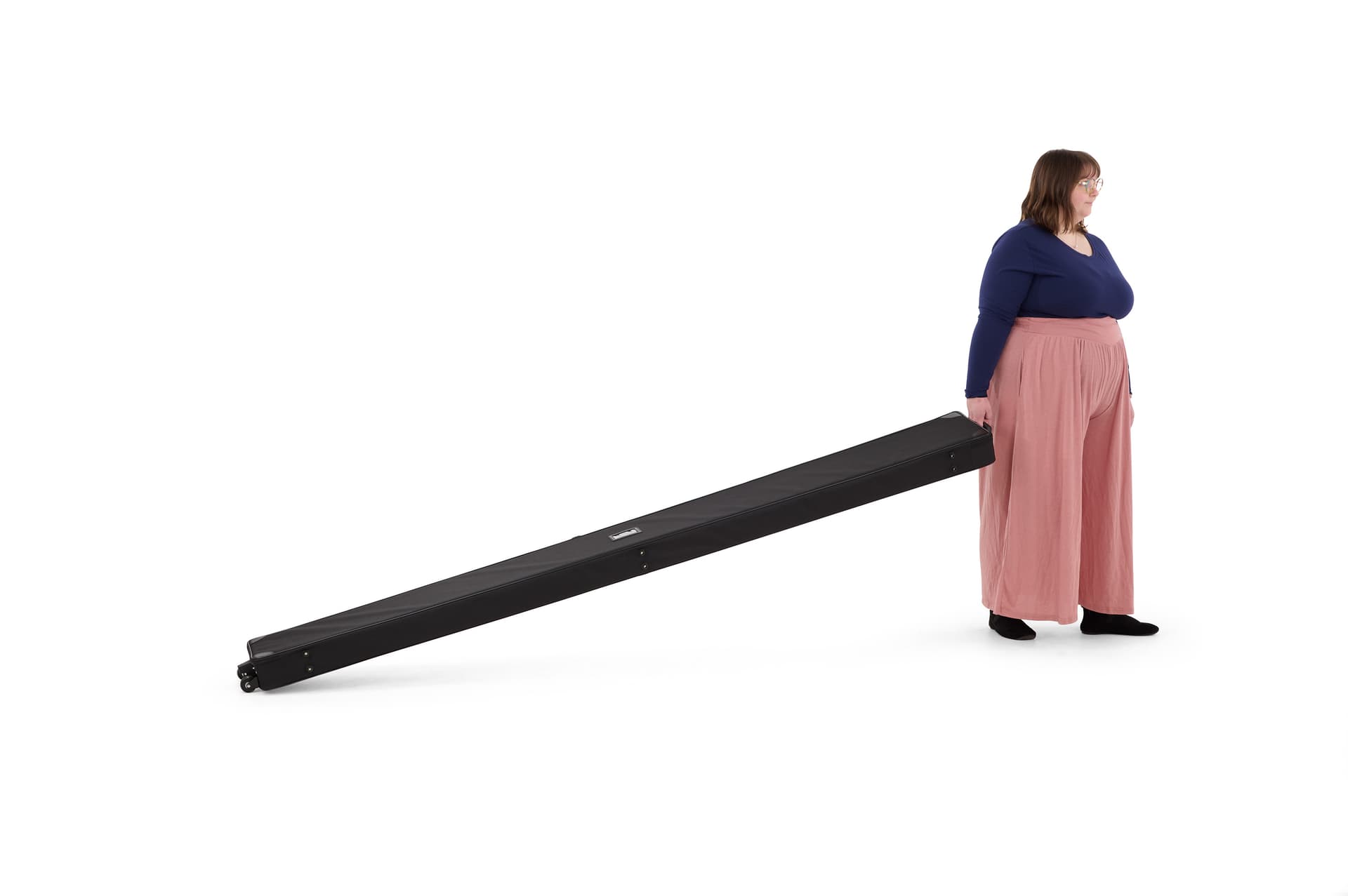 8’W custom printed pull-up backdrop for floor standing placement 