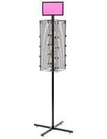 Rotating Grid Rack | Black Metal Wire Square 4 Sided Panel | Displays2Go