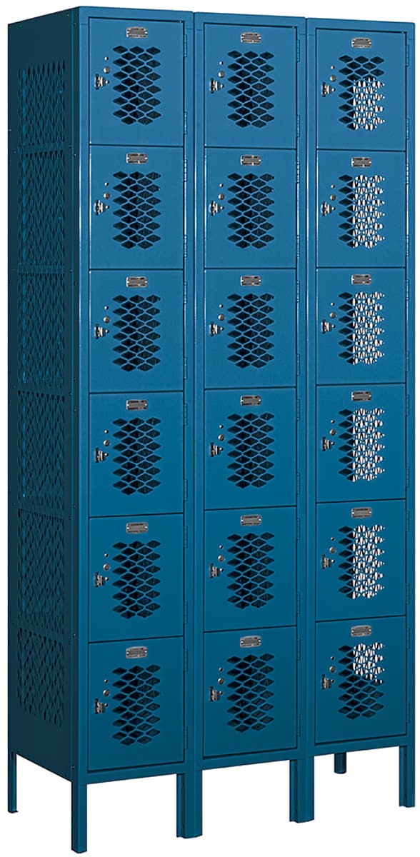 6 Tier Sports Locker with Blue Finish