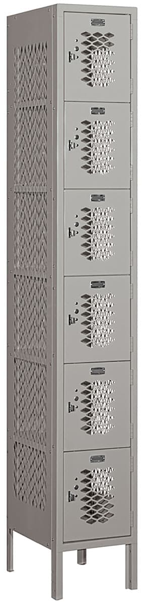 6 Tier Employee Locker with Gray Finish