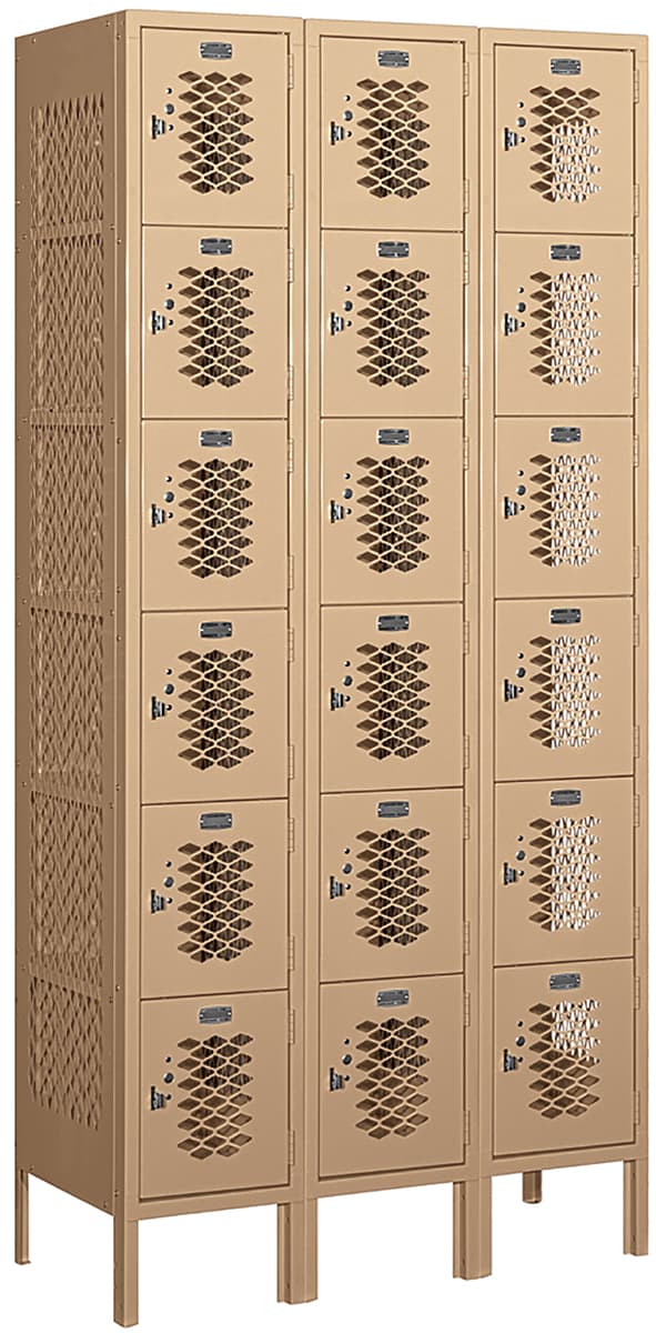 6 Tier Storage Locker with Tan Finish