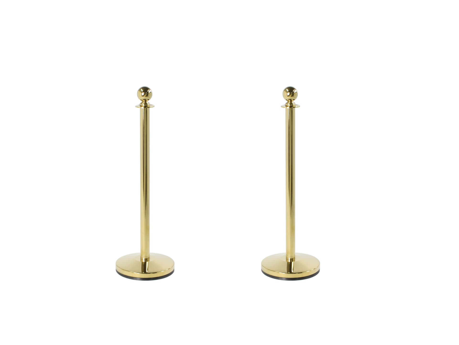 Red rope stanchion event backdrop with two round top poles with sturdy base