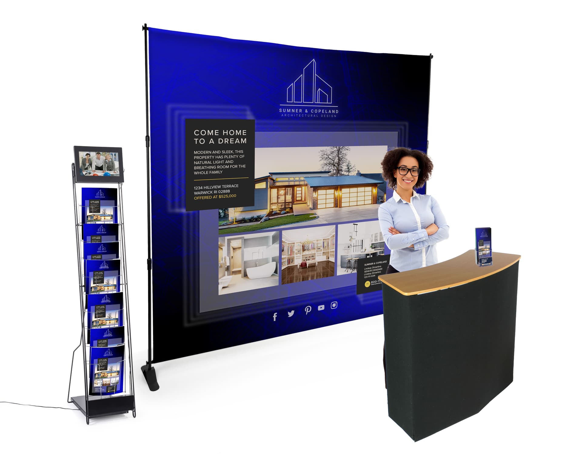 4 piece step and repeat promo booth kit 
