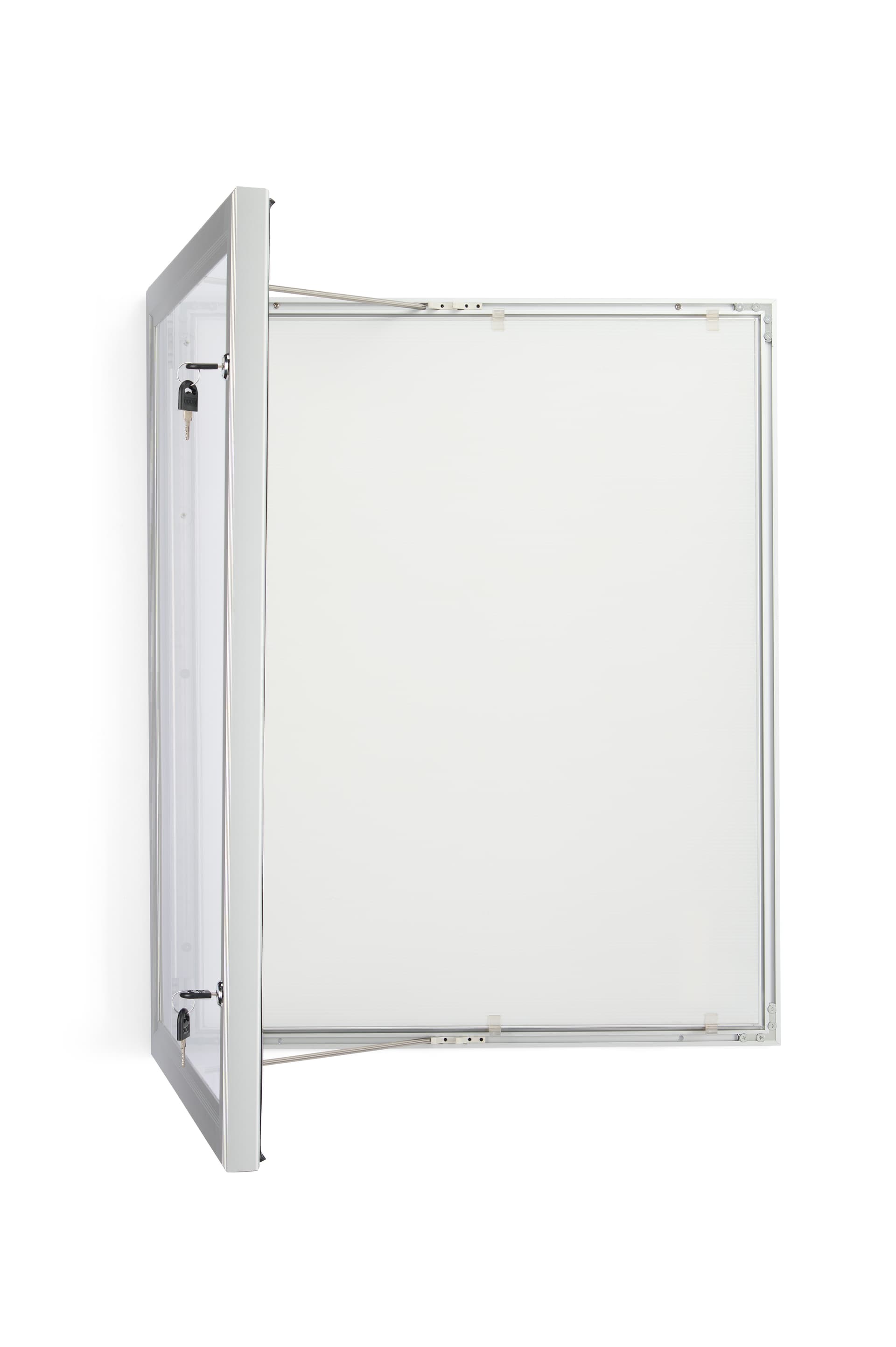 Locking poster board with two locks