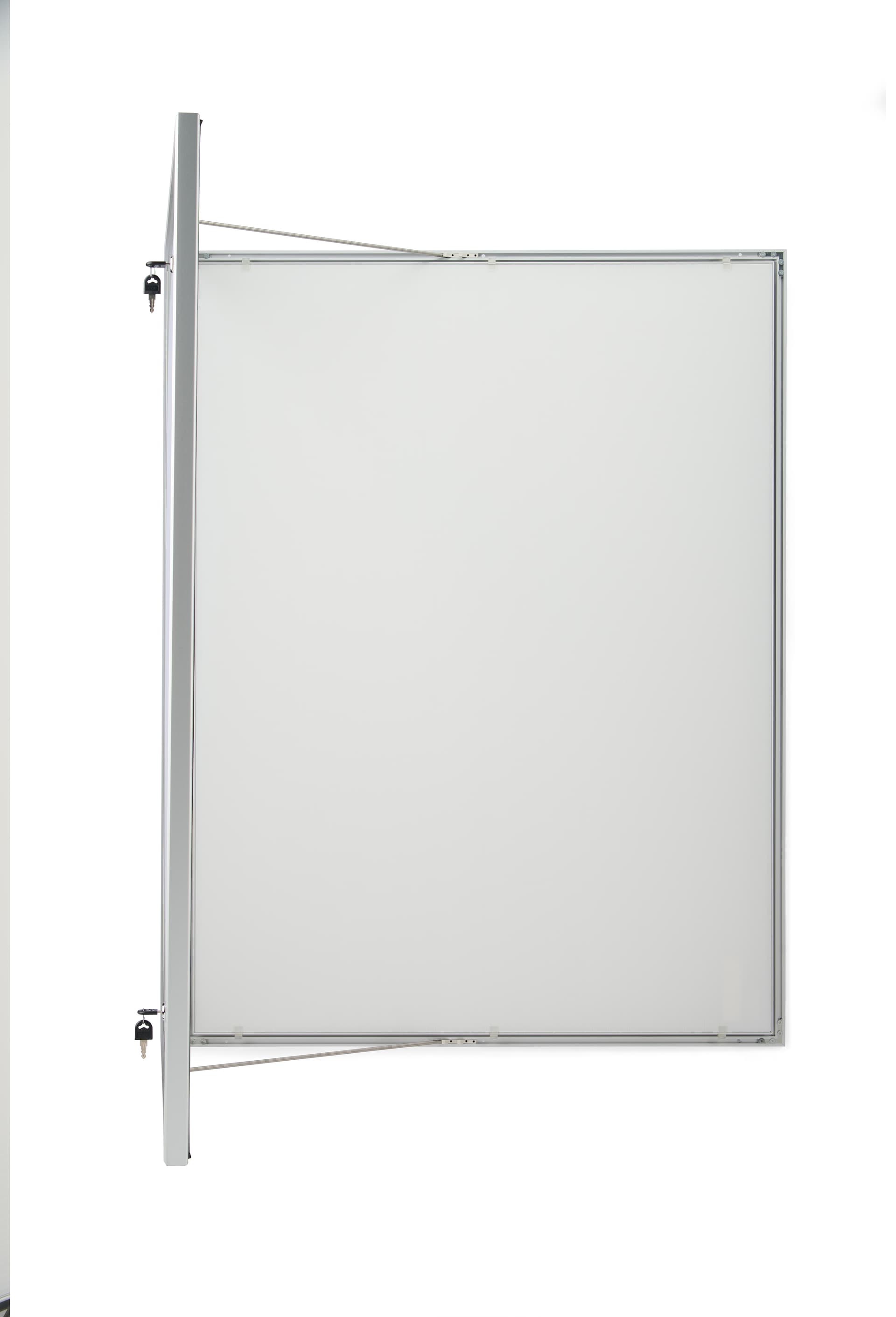 Locking poster frame with hinged door
