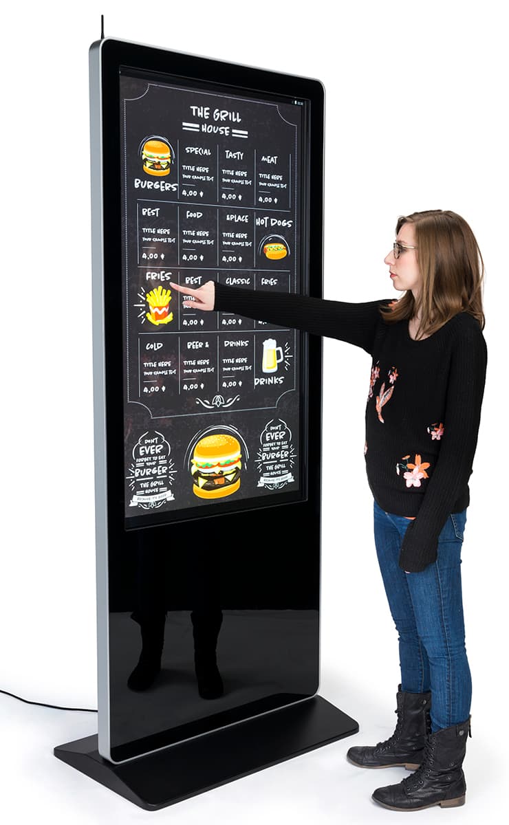 10pt IR touch screen 55" advertising multimedia kiosk