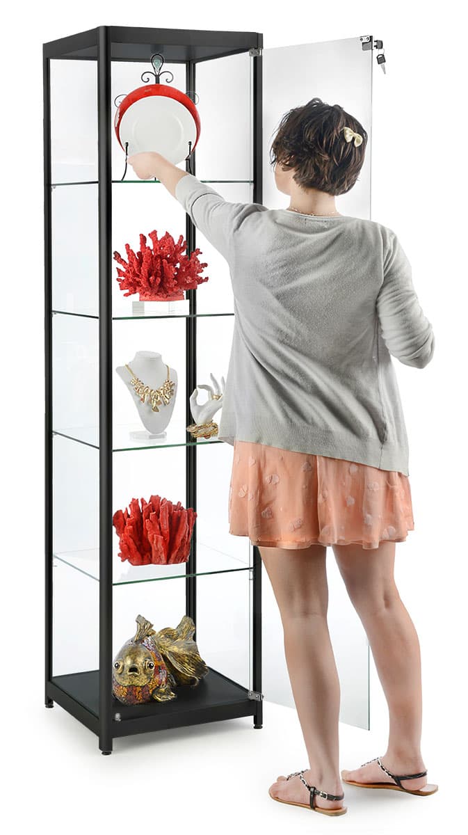 Black Knock Down Tower Showcase for Retail Stores