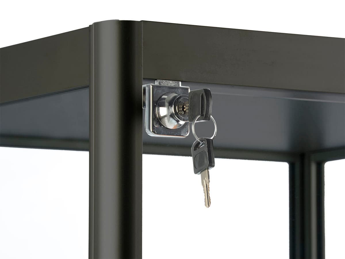 Black Knock Down Tower Showcase Top Lock
