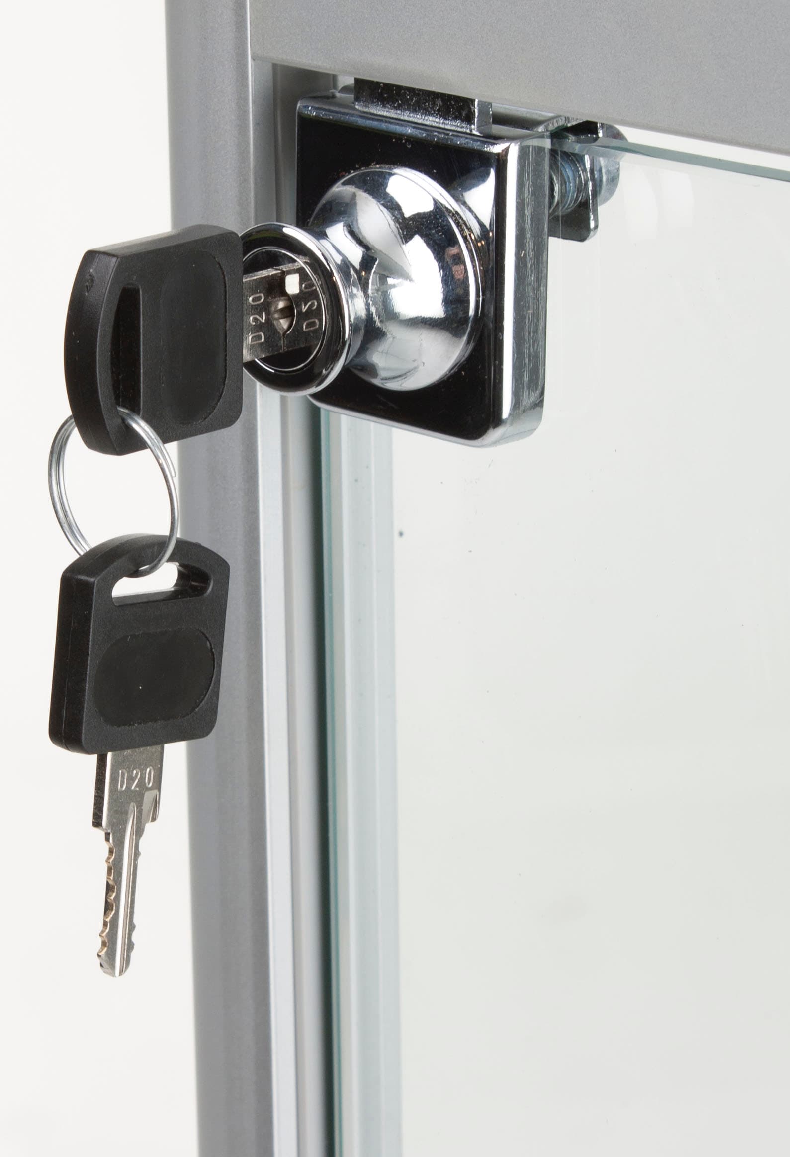 Light up retail tower with lock and keys