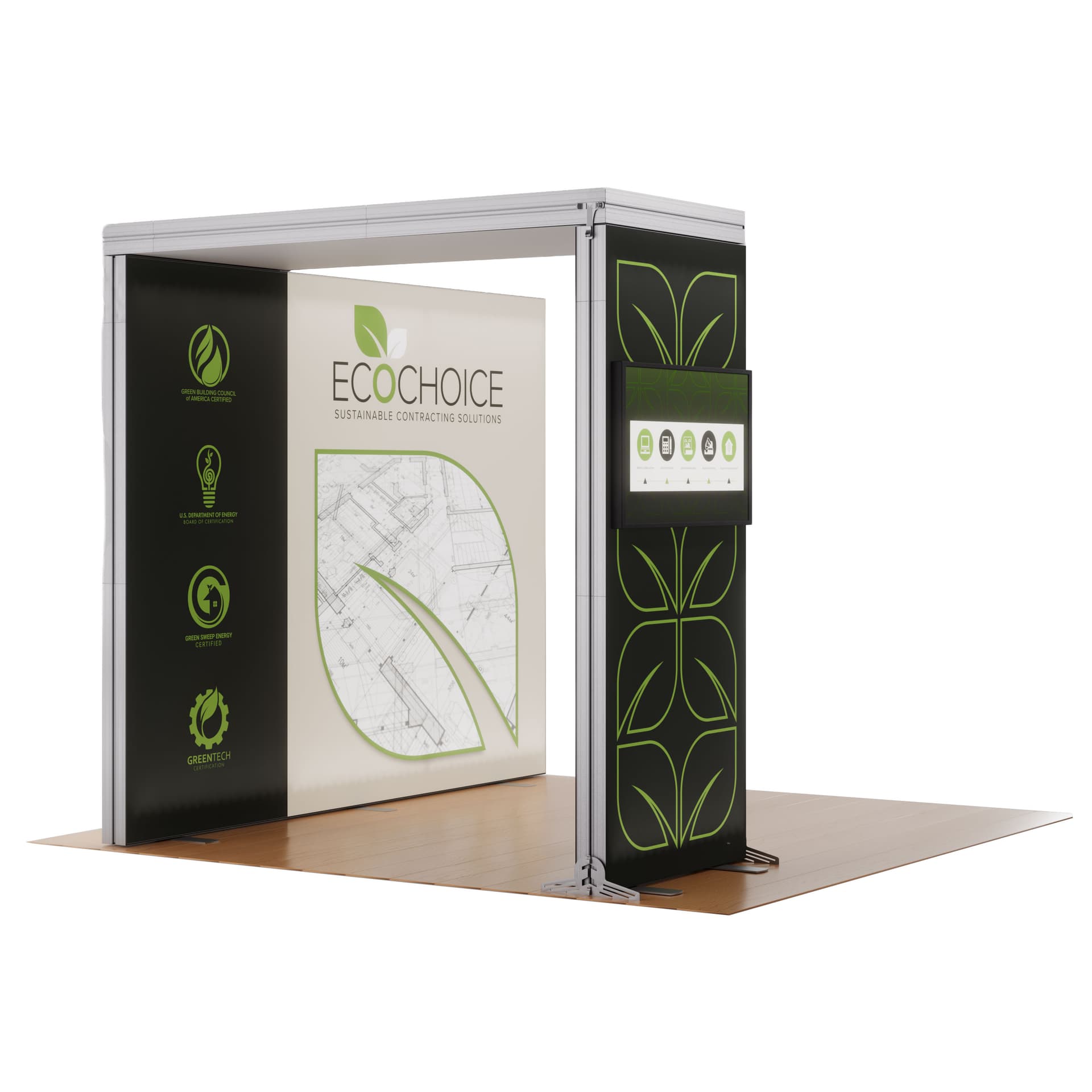 backlit trade show booth with silicone edge graphics