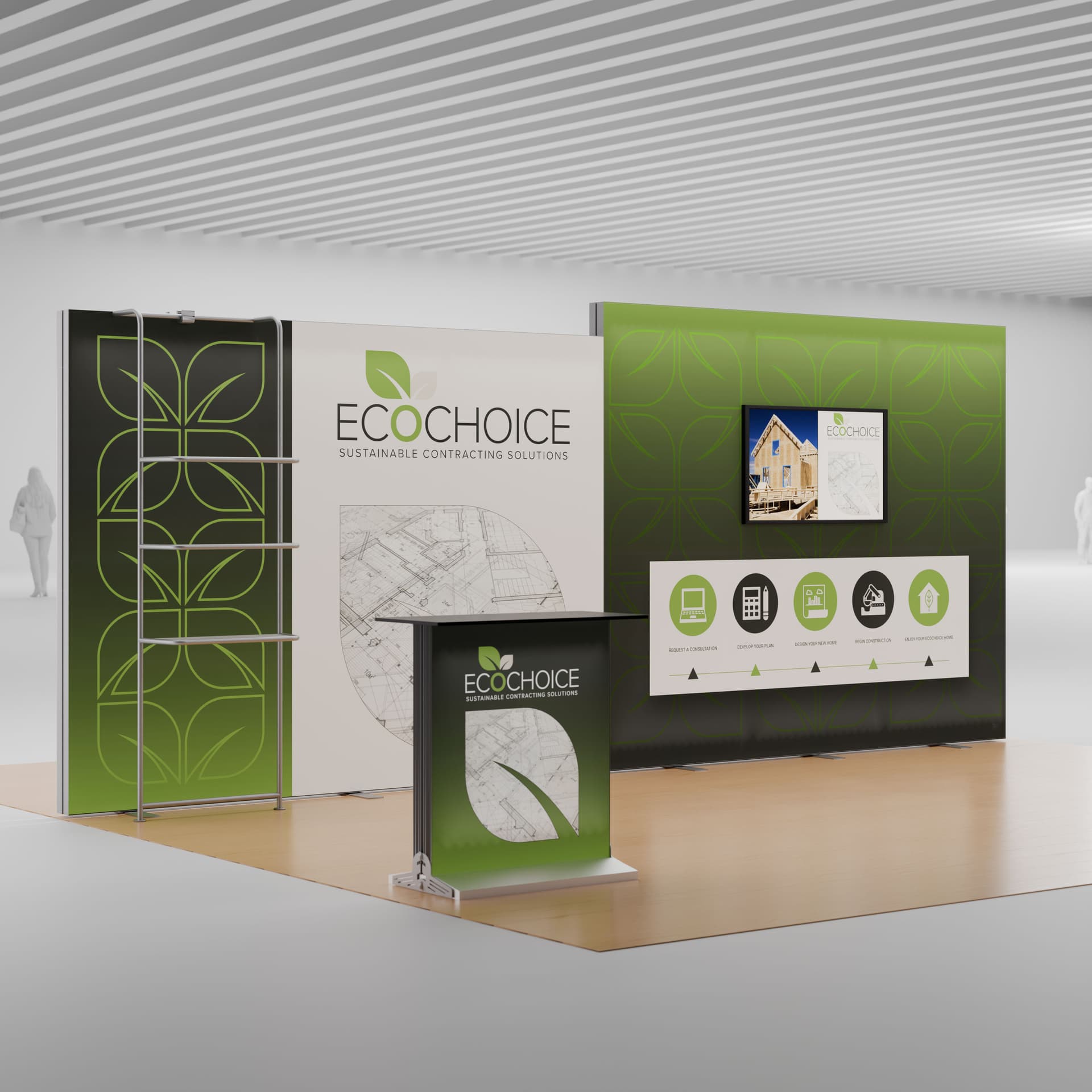 eye-catching illuminated trade show backdrop