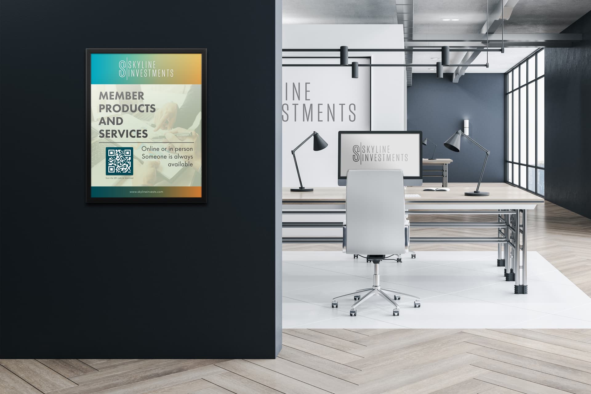 Black poster holder for advertising