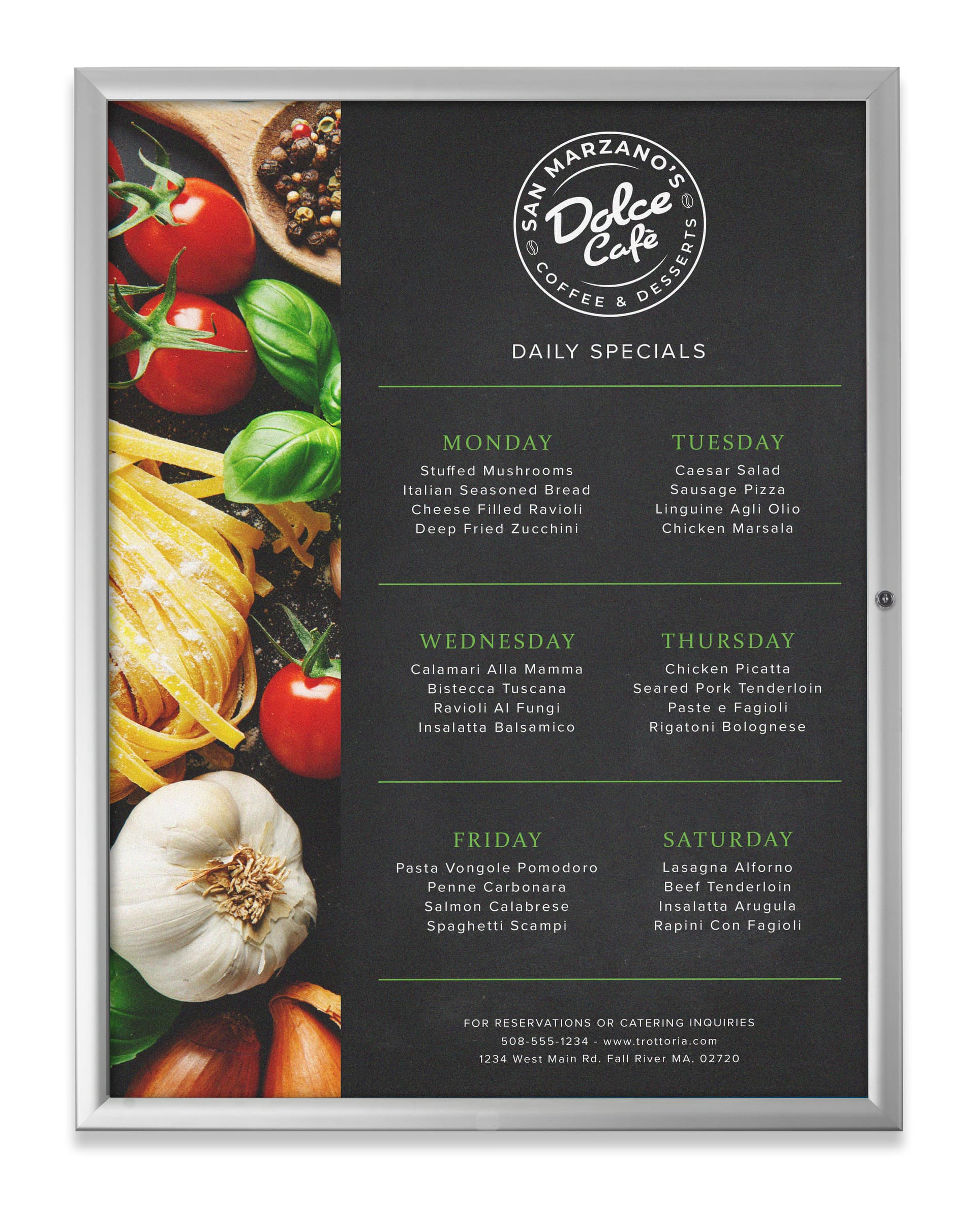 Silver swinging poster displays with aluminum swinging frame