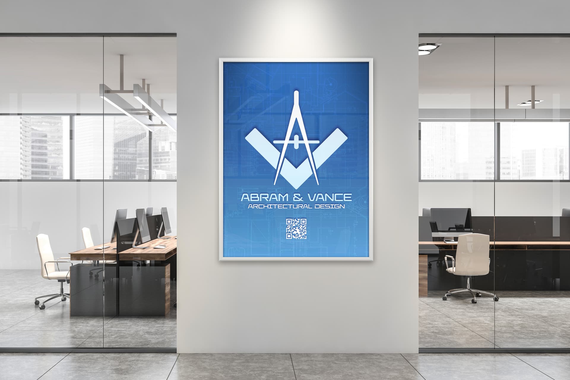 Silver poster hanger for 36" x 48 " posters