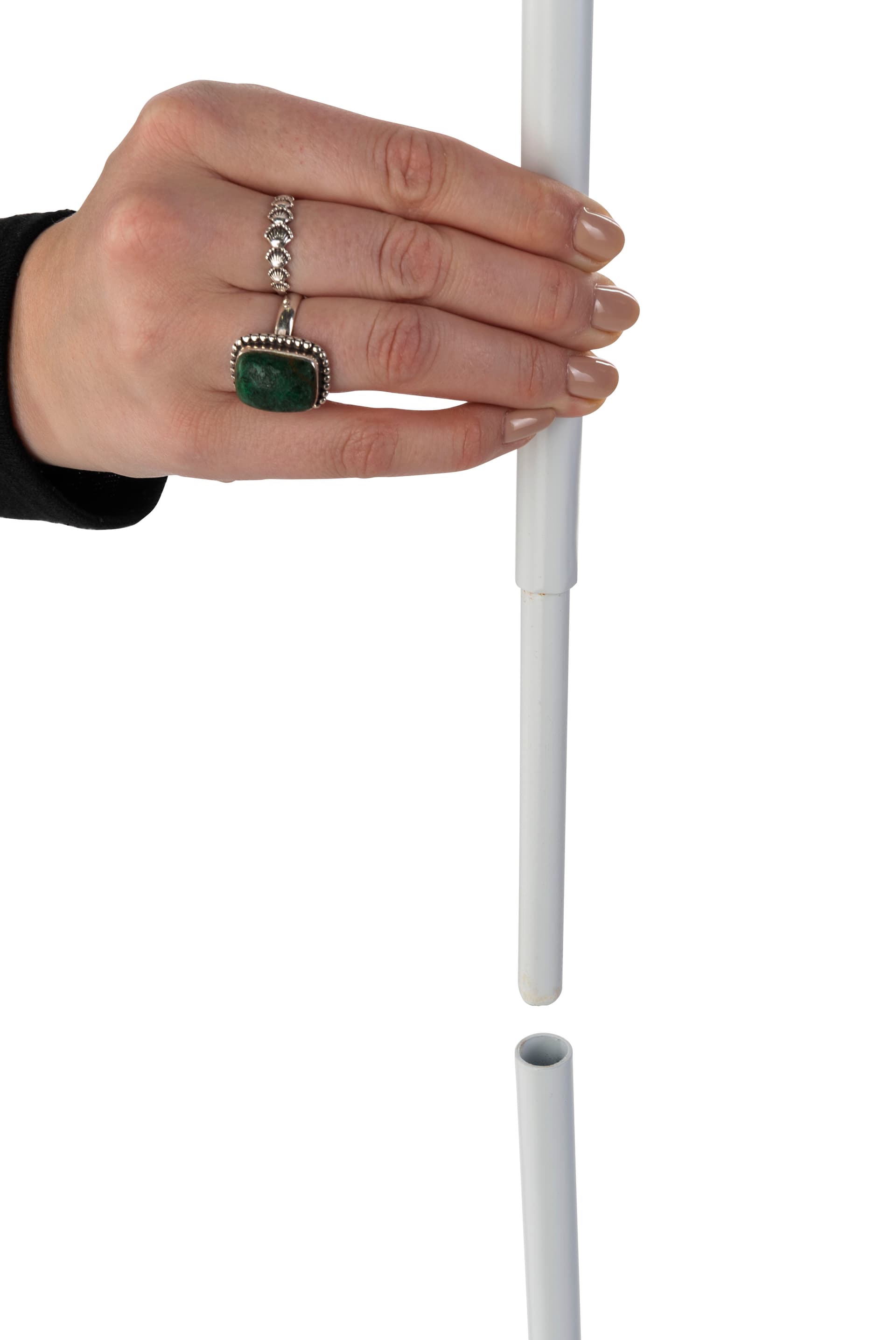 Minimalist white freestanding signage with quick and easy assembly