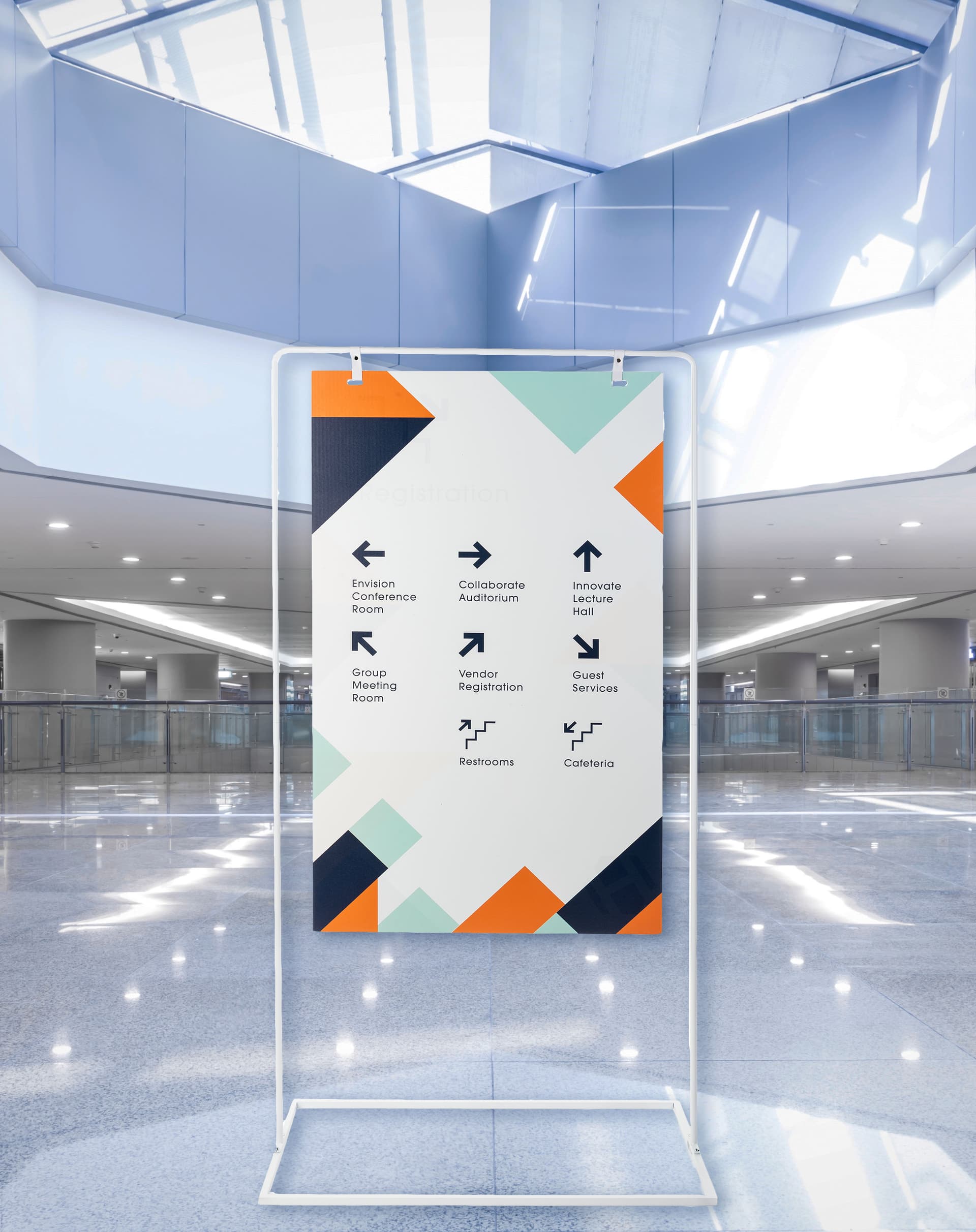 Minimalist White Signage Stand