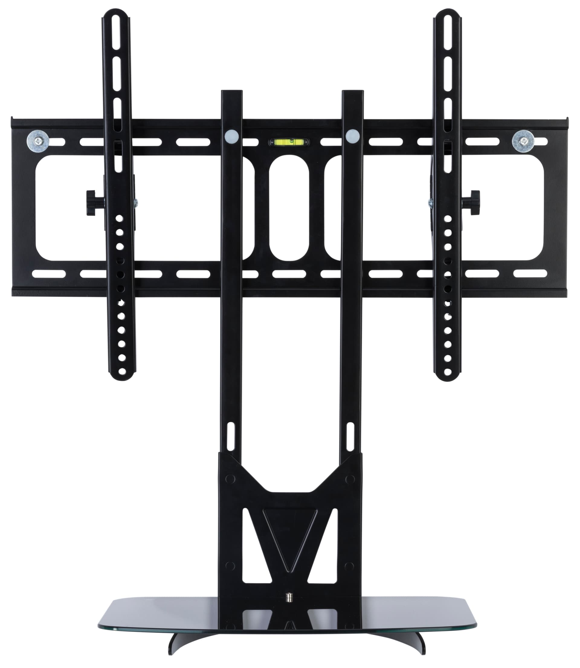 VESA Compliant TV Wall Mount with Floating Glass Shelf