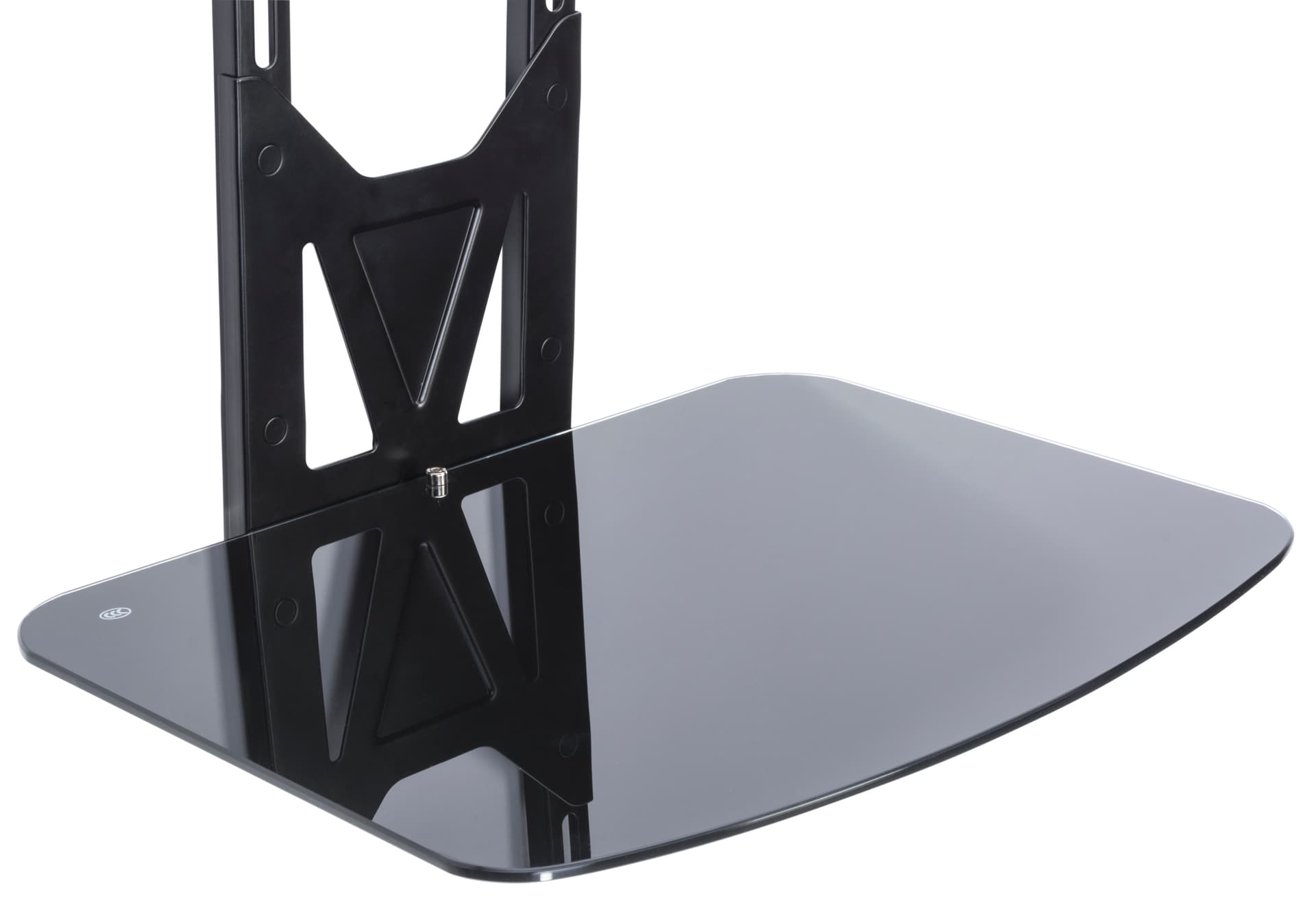 TV Wall Mount with Floating Glass Shelf for DVD Players
