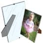 5 x 7 Frameless Picture Frame. Table or Wall, with Side Clips - Clear Glass
