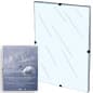 8.5 x 11 Frameless Picture Frame for Wall Mount, with Side Clips - Clear Glass