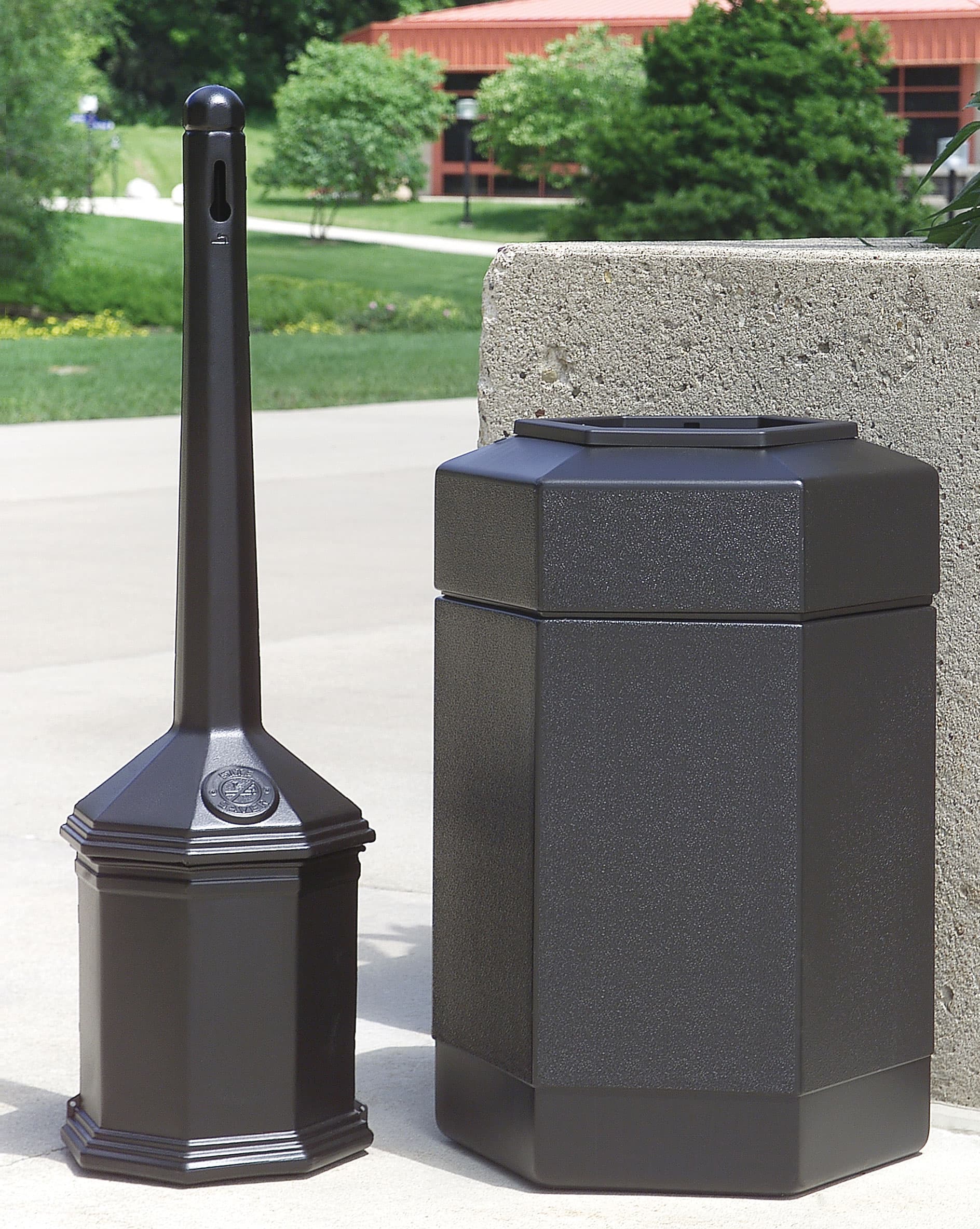 Black Waste Receptacle