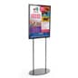 Floor Standing Poster Holder, Top Insert, Double-Sided, Oval Base