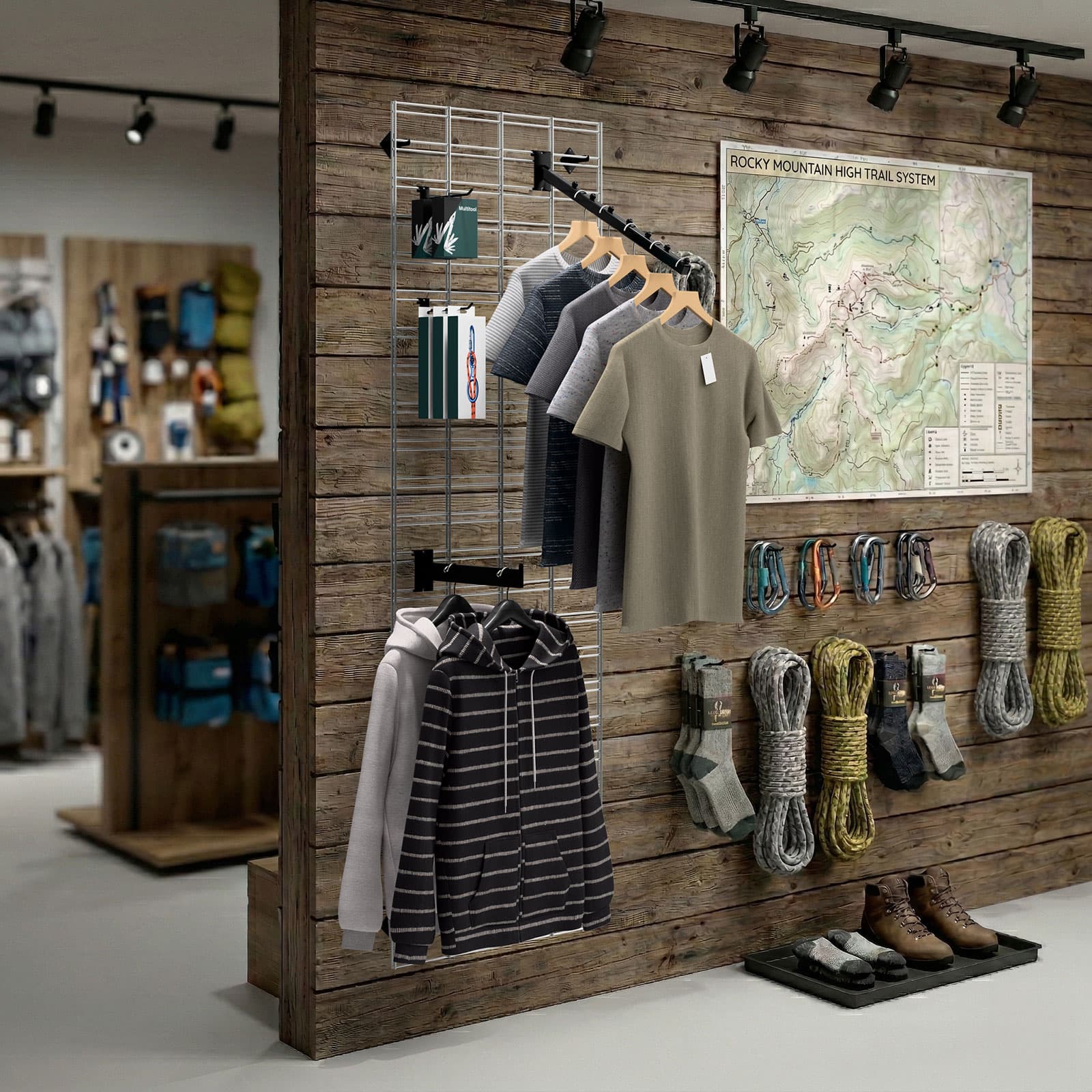 Slatgrid panel helps organize merchandise in retail environments