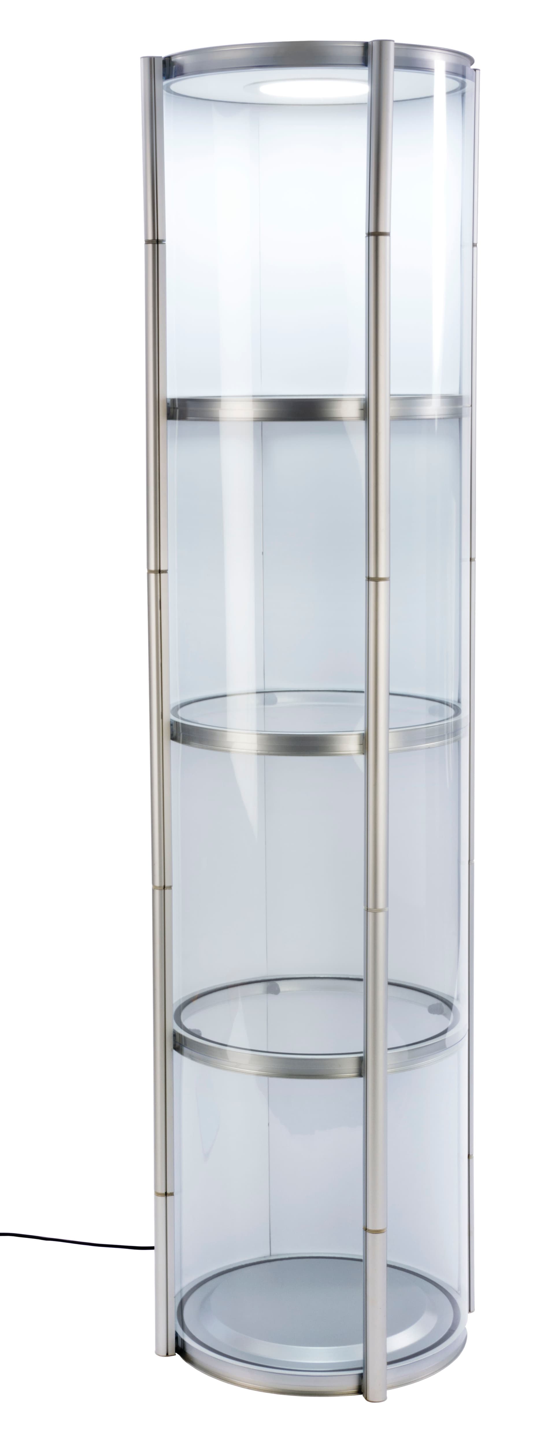 Pirouet portable collapsible showcase with full vision interior