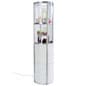 80.25" Portable Round Twist Tower w/Shelves, Top Light, White & Clear Panels - Silver