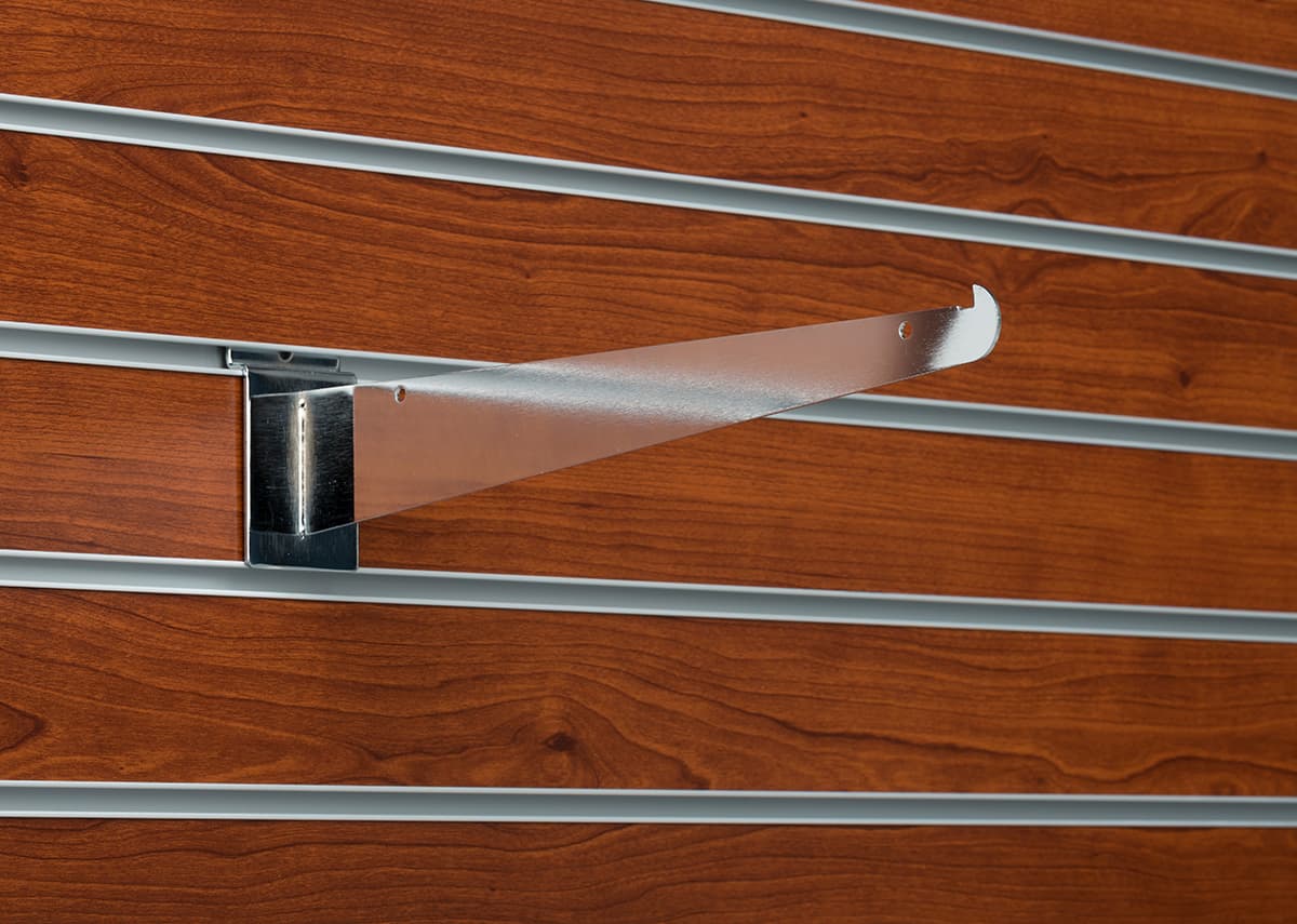 Set of 2 slatwall 12" chrome knife bracket 