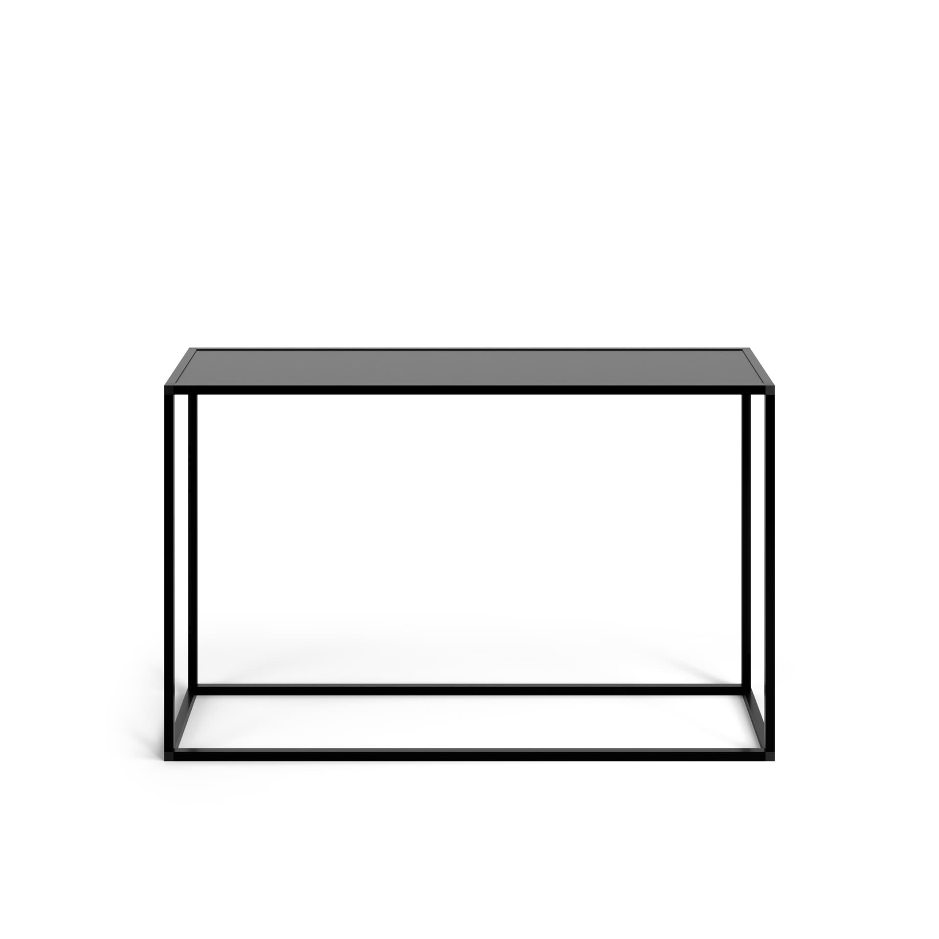 Black console table with scratch resistant surface