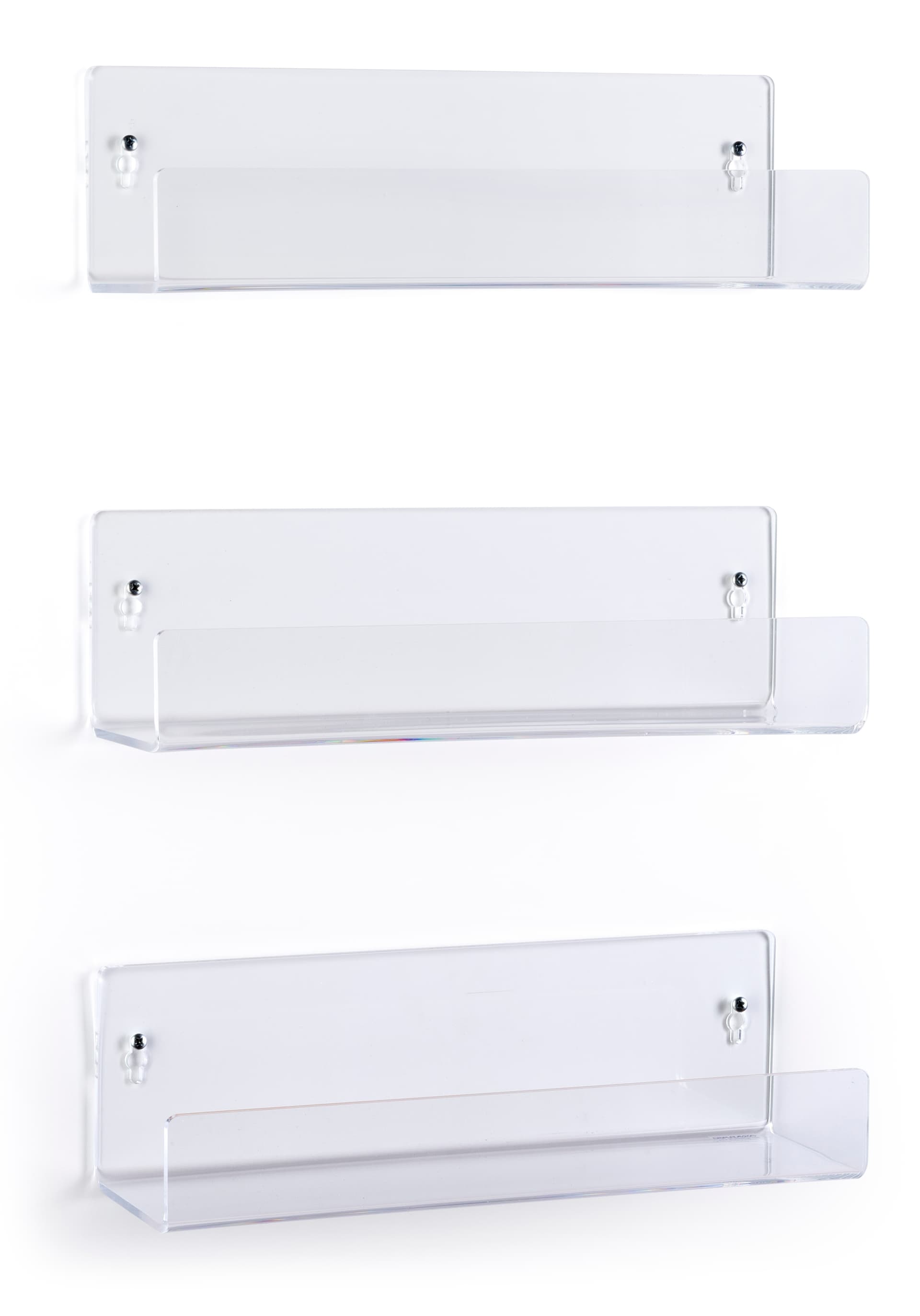 14 inch wide wall mounted acrylic shelves