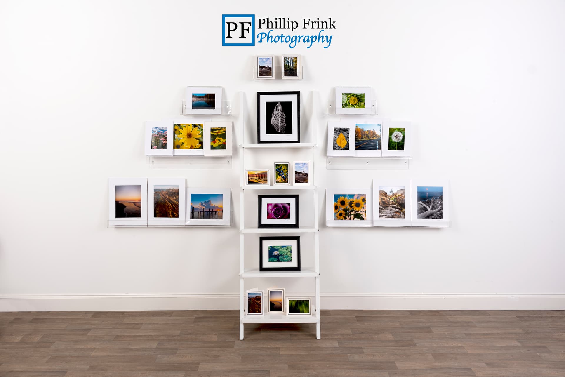 Wall mounted acrylic shelves feature a rounded edge design 