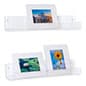 24 x 4 Acrylic Shelves, Wall Mounted, Dual Installation Options, Set of 2 - Clear 