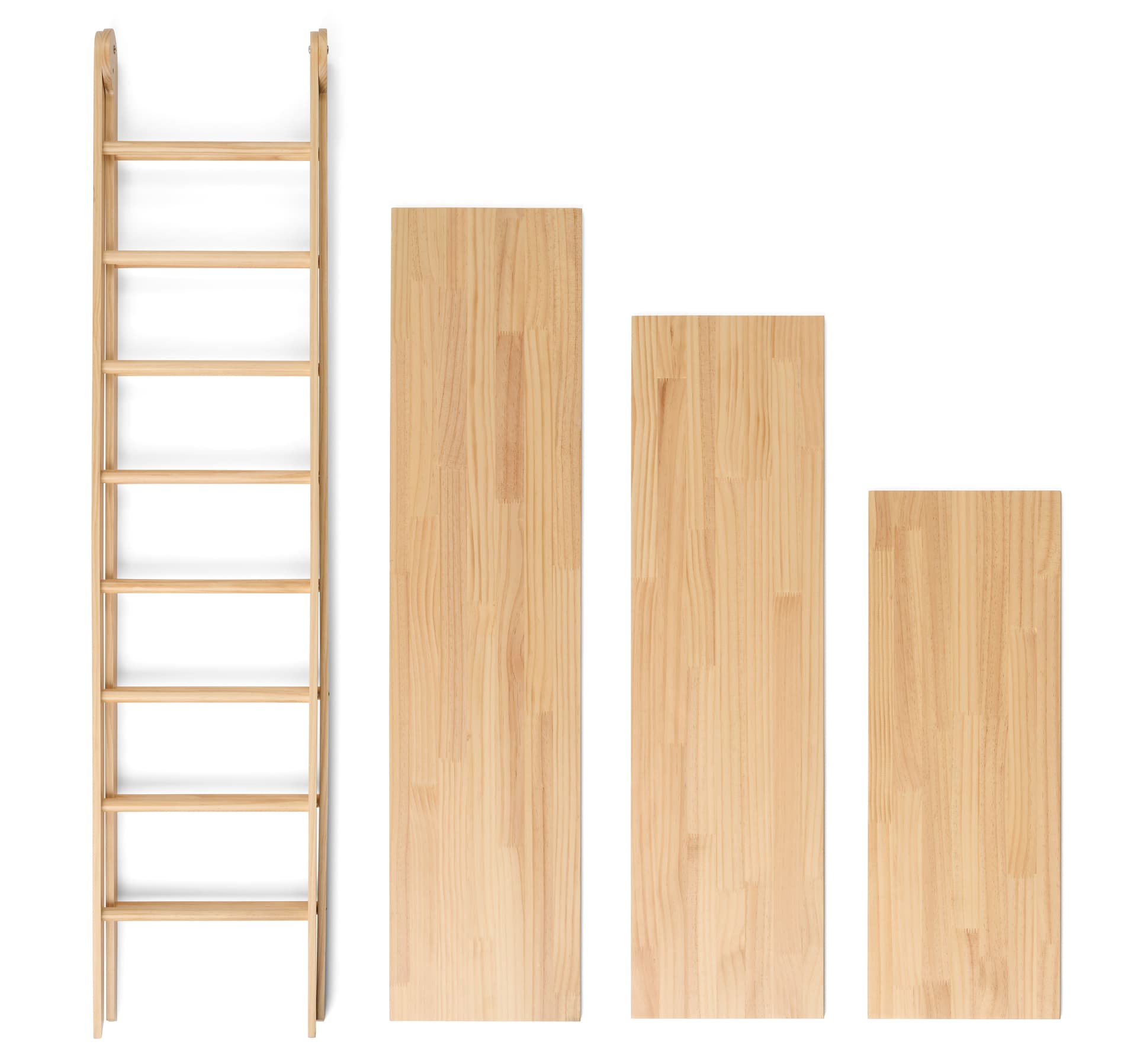 A-frame shelf with 3 shelves in varying sizes