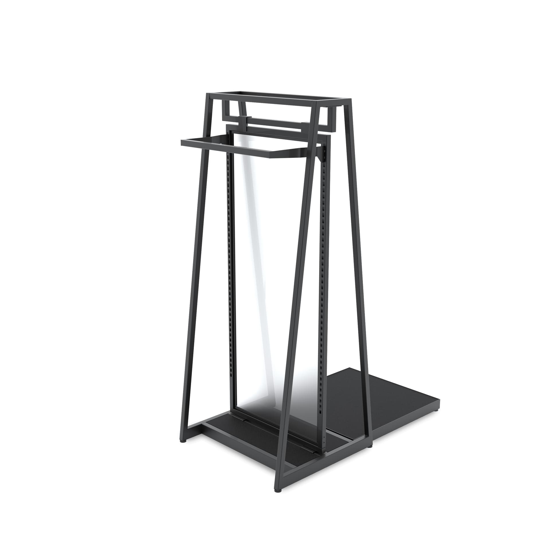 Garment display rack with melamine construction