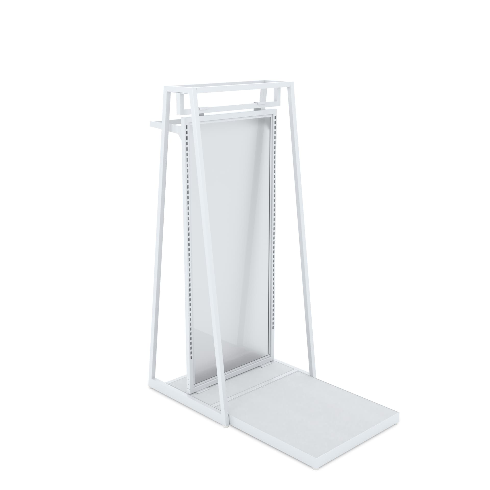 Garment display rack with frosted acrylic divider 
