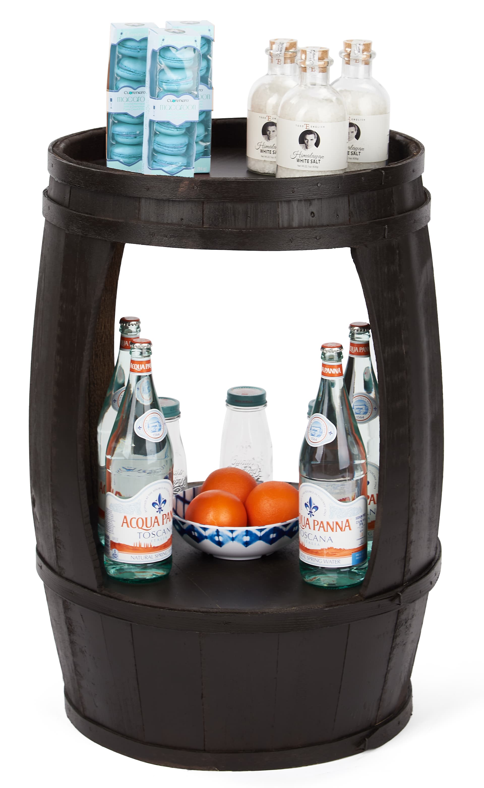 Barrel display with top surface 1.5 inch deep