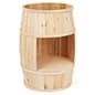 30 Inch Tall Wooden Barrel Dump Bin, Cutout Opening – Natural or Brown
