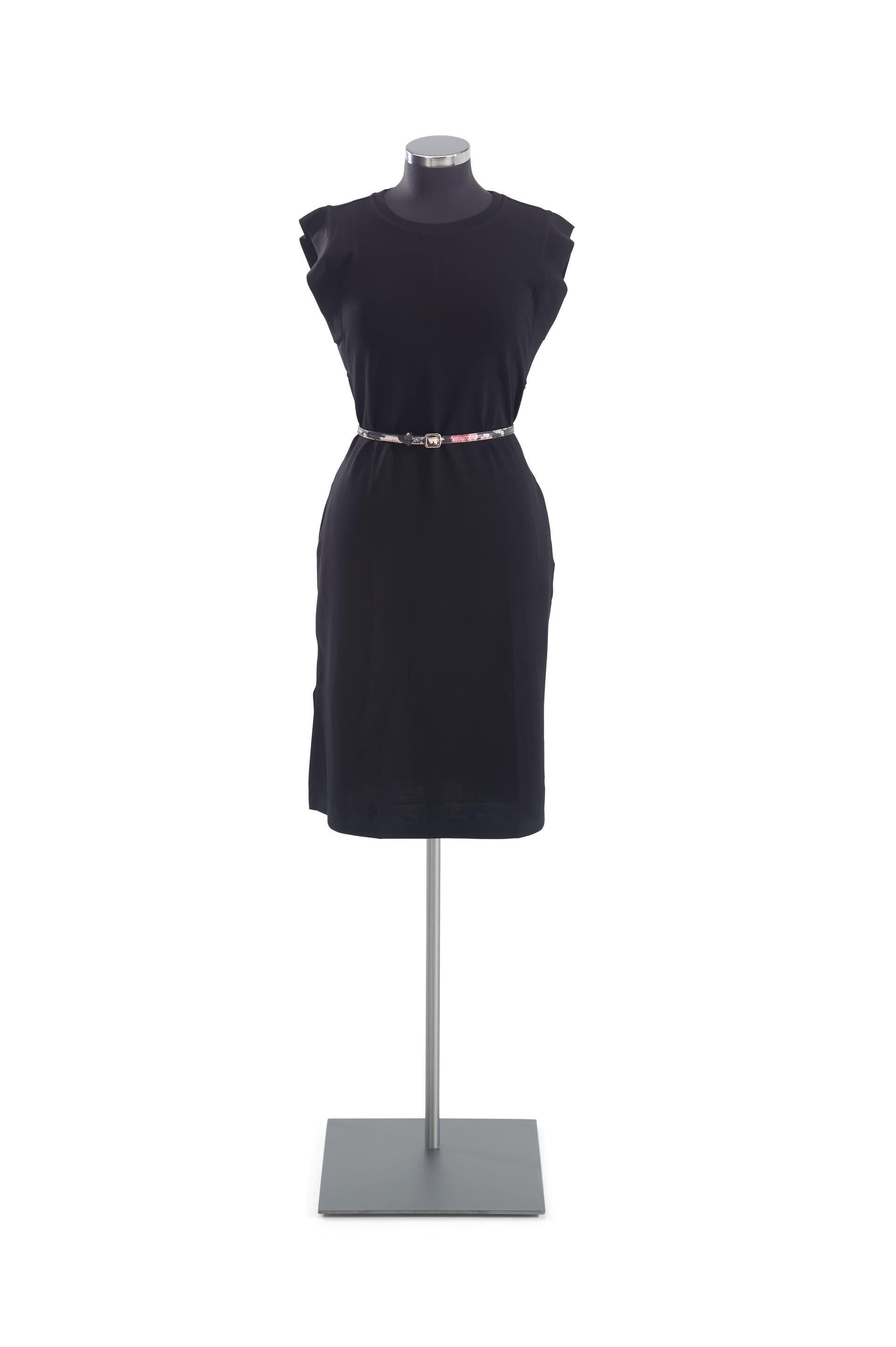 Female body form mannequin with height adjustable stand