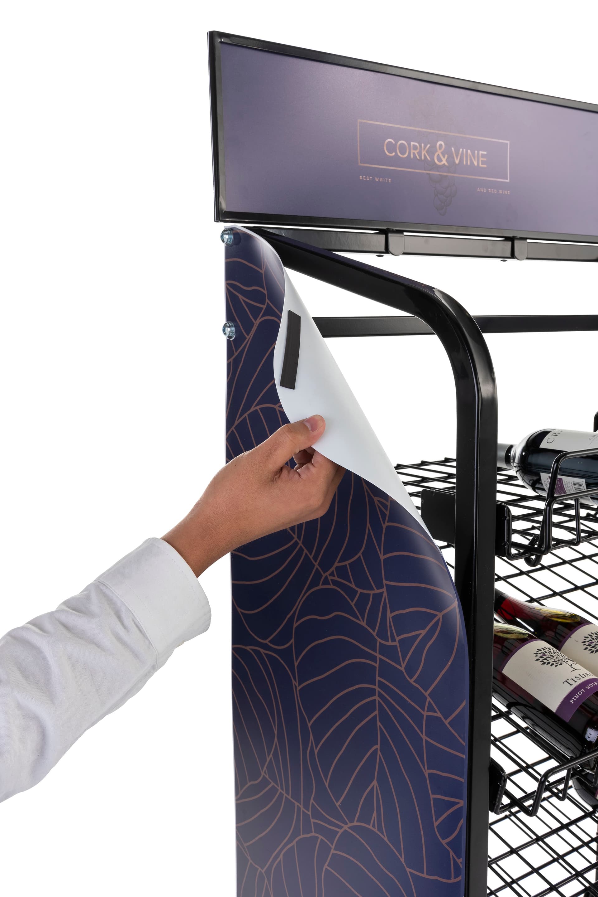 Retail bread rack graphics for BAKCRT6TBK includes four magnetic strips for easy install 