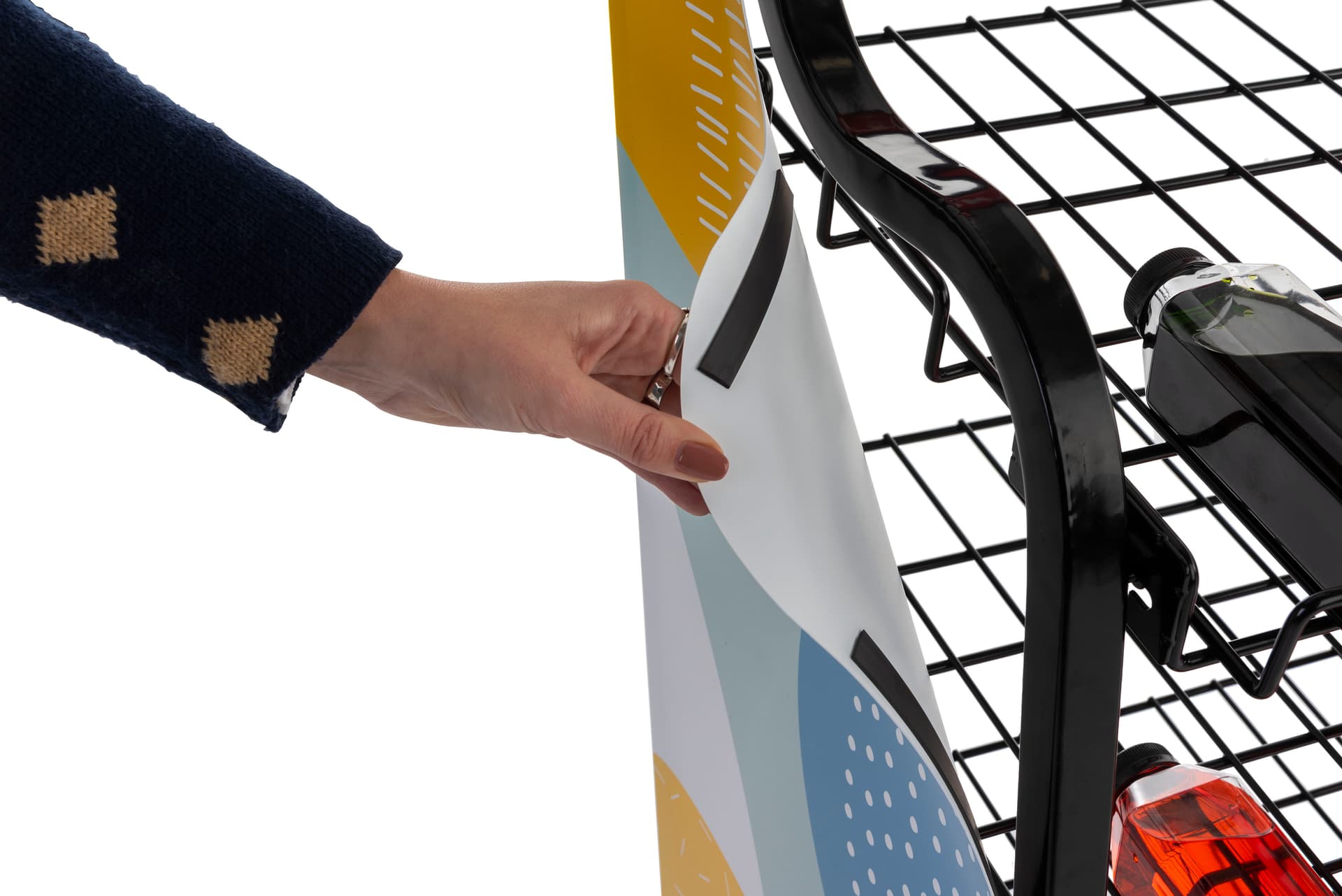 Bakers rack cart signage for BAKCRT4NBK with magnetic placement style 
