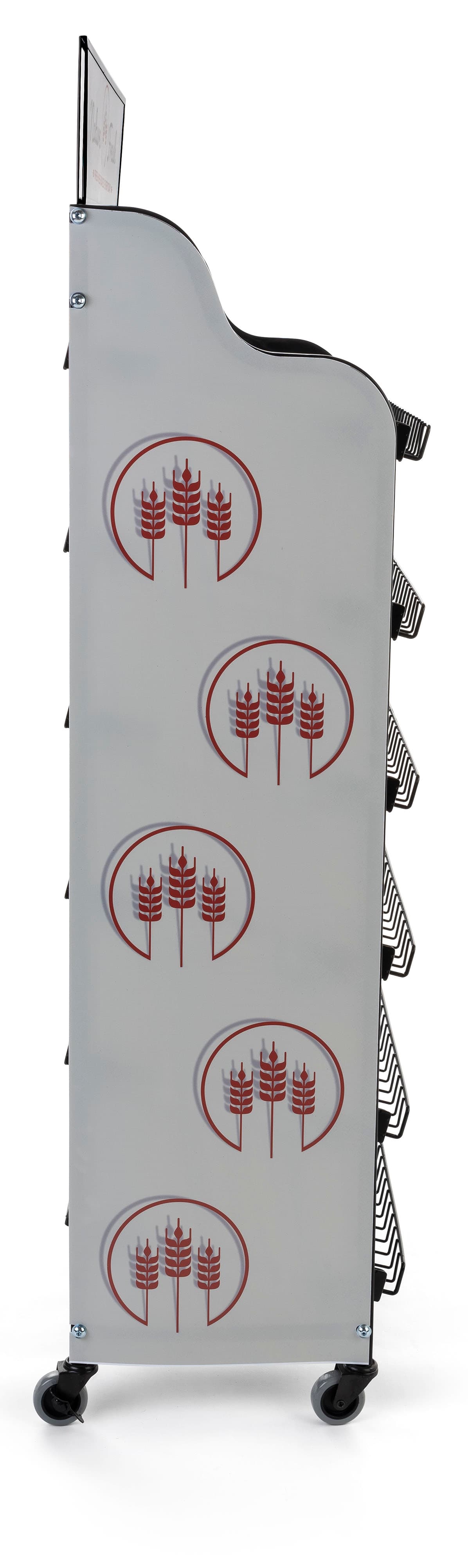 Bakery bread rack signage for BAKCRT6WBK with 16 x 61 side panels 