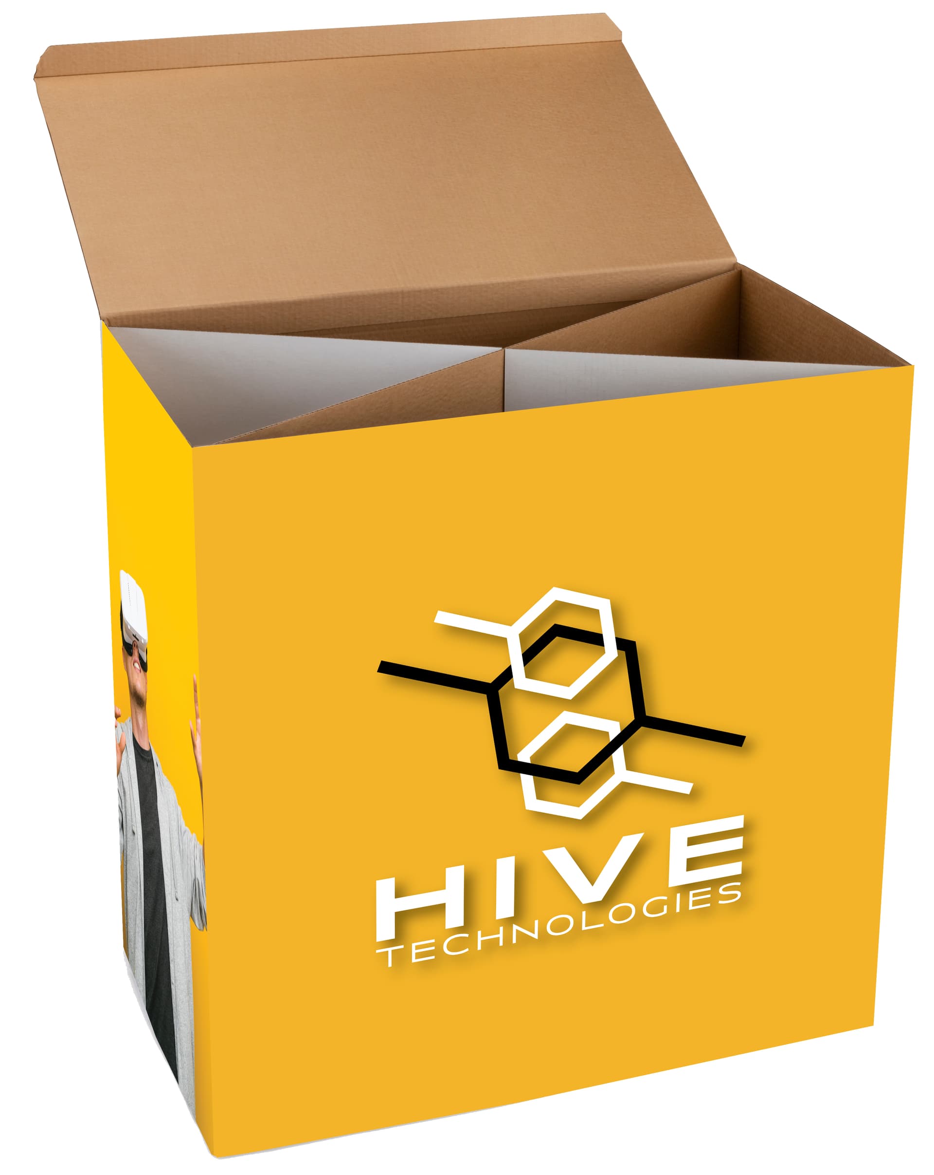 Printed cardboard platform riser with internal x-shaped support
