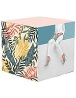 Custom corrugated display cube with 5 individual sides for printing